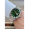 Kadranı Yeşil Kordonu Gold Gümüş Renk 40 Mm Erkek Kol Saati