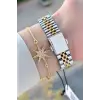 Daniel Klein DKISTE2034 Kadranı Yeşil Kordonu Gold Gümüş Renk 32 Mm Kadın Kol Saati ve Bileklik