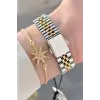 Gold Gümüş Renk 32 Mm Kadın Kol Saati ve Bileklik