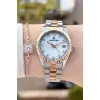Rose Gümüş Renk 33 Mm Kadın Kol Saati ve Bileklik