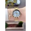 Gold Renk 34 Mm Kadın Kol Saati ve Bileklik