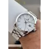 Kadranı Beyaz Kordonu Gümüş Renk Takvimli Erkek Kol Saati