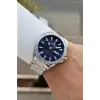 Kadranı Lacivert Kordonu Gümüş Renk 43 Mm İç Göstergeleri Aktif Erkek Kol Saati
