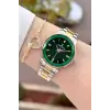 Kadranı Yeşil Kordonu Gold Gümüş Renk 34 Mm Kadın Kol Saati ve Bileklik