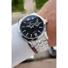 Kadranı Siyah Kordonu Gümüş Renk 43 mm Erkek Kol Saati