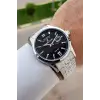Kadranı Siyah Kordonu Gümüş Renk 43 mm Erkek Kol Saati