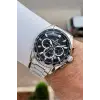 Kadranı Siyah Kordonu Gümüş Renk 44 Mm Göstergeleri Aktif Erkek Kol Saati