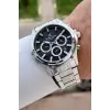 Kadranı Siyah Kordonu Gümüş Renk 44 Mm Göstergeleri Aktif Erkek Kol Saati