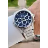 Kadranı Lacivert Kordonu Gümüş Renk 44 Mm Göstergeleri Aktif Erkek Kol Saati