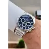 Kadranı Lacivert Kordonu Gümüş Renk 44 Mm Göstergeleri Aktif Erkek Kol Saati