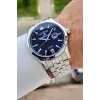 Kadranı Lacivert Kordonu Gümüş Renk 43 mm Erkek Kol Saati