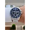 Kadranı Lacivert Kordonu Gümüş Renk 44 Mm Göstergeleri Aktif Erkek Kol Saati