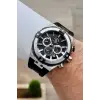 Santa Barbara Polo & Racquet Club Kasası Gümüş Kordonu Siyah Renk 45 mm Renk Atmaz Çelik Kasa Erkek Kol Saati