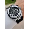 Santa Barbara Polo & Racquet Club Kasası Gümüş Kordonu Siyah Renk 45 mm Renk Atmaz Çelik Kasa Erkek Kol Saati