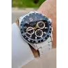Kadranı Siyah Kordonu Gümüş Renk 43 mm İç Göstergeleri Aktif Erkek Kol Saati