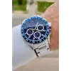 Kadranı Lacivert Kordonu Gümüş Renk 43 mm İç Göstergeleri Aktif Erkek Kol Saati