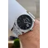 Kadranı Siyah Kordonu Gümüş Renk 41 mm İç Göstergeleri Aktif Erkek Kol Saati