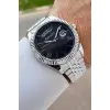 Kadranı Siyah Kordonu Gümüş Renk 41 mm İç Göstergeleri Aktif Erkek Kol Saati