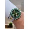 Kadranı Yeşil Kordonu Gold Gümüş Renk 42 mm İç Göstergeleri Aktif Erkek Kol Saati