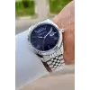 Kadranı Lacivert Kordonu Gümüş Renk 41 mm İç Göstergeleri Aktif Erkek Kol Saati