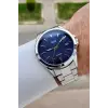 Kadranı Lacivert Kordonu Gümüş Renk 43 mm İç Göstergeleri Aktif Erkek Kol Saati