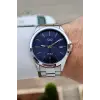 Kadranı Lacivert Kordonu Gümüş Renk 43 mm İç Göstergeleri Aktif Erkek Kol Saati