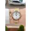 Gold Renk 30 Mm Kadın Kol Saati ve Hediye Bileklik