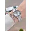 Gümüş Renk 30 Mm Kadın Kol Saati ve Hediye Bileklik