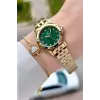 Santa Barbara Polo & Racquet Club Kadranı Yeşil Korodnu Gold Renk 27,5 Mm Tam Çelik 5 ATM Su Geçirmez Kadın Kol Saati ve Bileklik