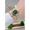 Santa Barbara Polo & Racquet Club Kadranı Yeşil Korodnu Gold Renk 27,5 Mm Tam Çelik 5 ATM Su Geçirmez Kadın Kol Saati ve Bileklik