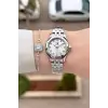 Santa Barbara Polo & Racquet Club Gümüş Renk 27,5 Mm Tam Çelik 5 ATM Su Geçirmez Kadın Kol Saati ve Bileklik