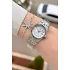 Santa Barbara Polo & Racquet Club Gümüş Renk 26 Mm Tam Çelik 5 ATM Su Geçirmez Kadın Kol Saati ve Bileklik