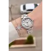 Gümüş Renk 35 Mm Hediye Paketli Kadın Kol Saati ve Bileklik