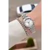 Gümüş Renk 24 Mm Tam Çelik Paslanmaz Kadın Kol Saati ve Bileklik