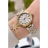 Gold Gümüş Renk 35 Mm Hediye Paketli Kadın Kol Saati ve Bileklik