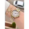 Gold Gümüş Renk 35 Mm Hediye Paketli Kadın Kol Saati ve Bileklik