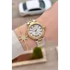 Gold Gümüş Renk 35 Mm Hediye Paketli Kadın Kol Saati ve Bileklik
