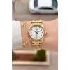 Gold Renk 30 Mm Kadın Kol Saati ve Hediye Bileklik