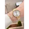 Gold Renk Kadın Kol Saati Bileklik