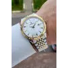 Gold Gümüş Renk Hediye Paketli 41 mm Erkek Kol Saati