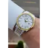 Gold Gümüş Renk Hediye Paketli 41 mm Erkek Kol Saati