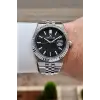Kadranı Siyah Kordonu Gümüş Renk 5 ATM Hediye Paketli 41 mm Erkek Kol Saati