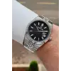 Kadranı Siyah Kordonu Gümüş Renk 5 ATM Hediye Paketli 41 mm Erkek Kol Saati