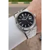 Kadranı Siyah Kordonu Gümüş Renk 5 ATM Hediye Paketli 41 mm Erkek Kol Saati