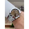 Kadranı Kahverengi Kordonu Gümüş Renk 5 ATM Hediye Paketli 42 mm Erkek Kol Saati