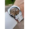 Kadranı Kahverengi Kordonu Gümüş Renk 5 ATM Hediye Paketli 42 mm Erkek Kol Saati