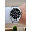 Kadranı Siyah Kordonu Gümüş Renk 39 mm İç Göstergeleri Aktif Erkek Kol Saati