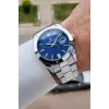 Kadranı Lacivert Kordonu Gümüş Renk 5 ATM Hediye Paketli 42 mm Erkek Kol Saati