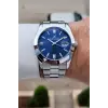 Kadranı Lacivert Kordonu Gümüş Renk 5 ATM Hediye Paketli 42 mm Erkek Kol Saati