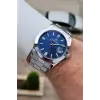 Kadranı Lacivert Kordonu Gümüş Renk 5 ATM Hediye Paketli 42 mm Erkek Kol Saati